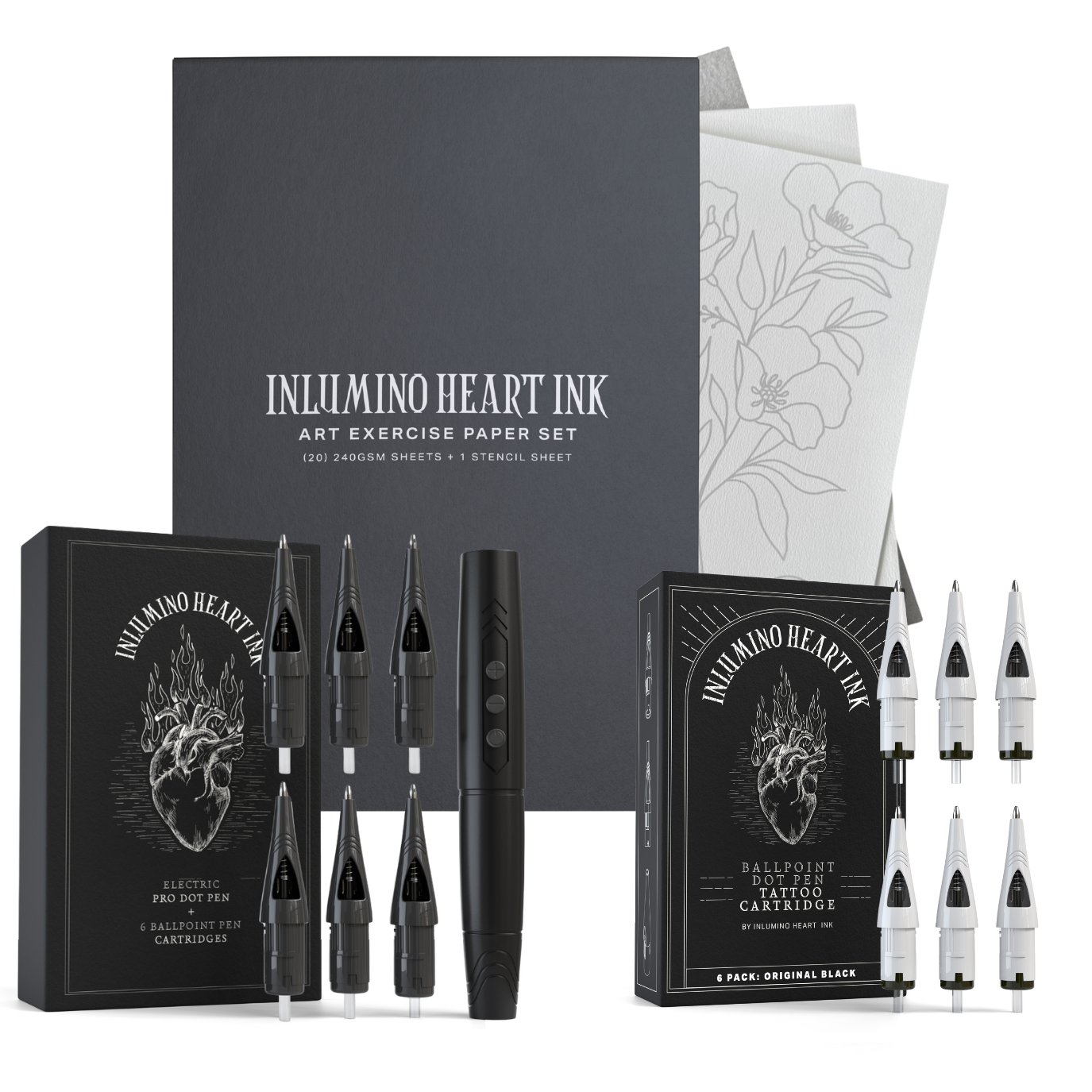 6 cartuchos de caneta esferográfica - Preto