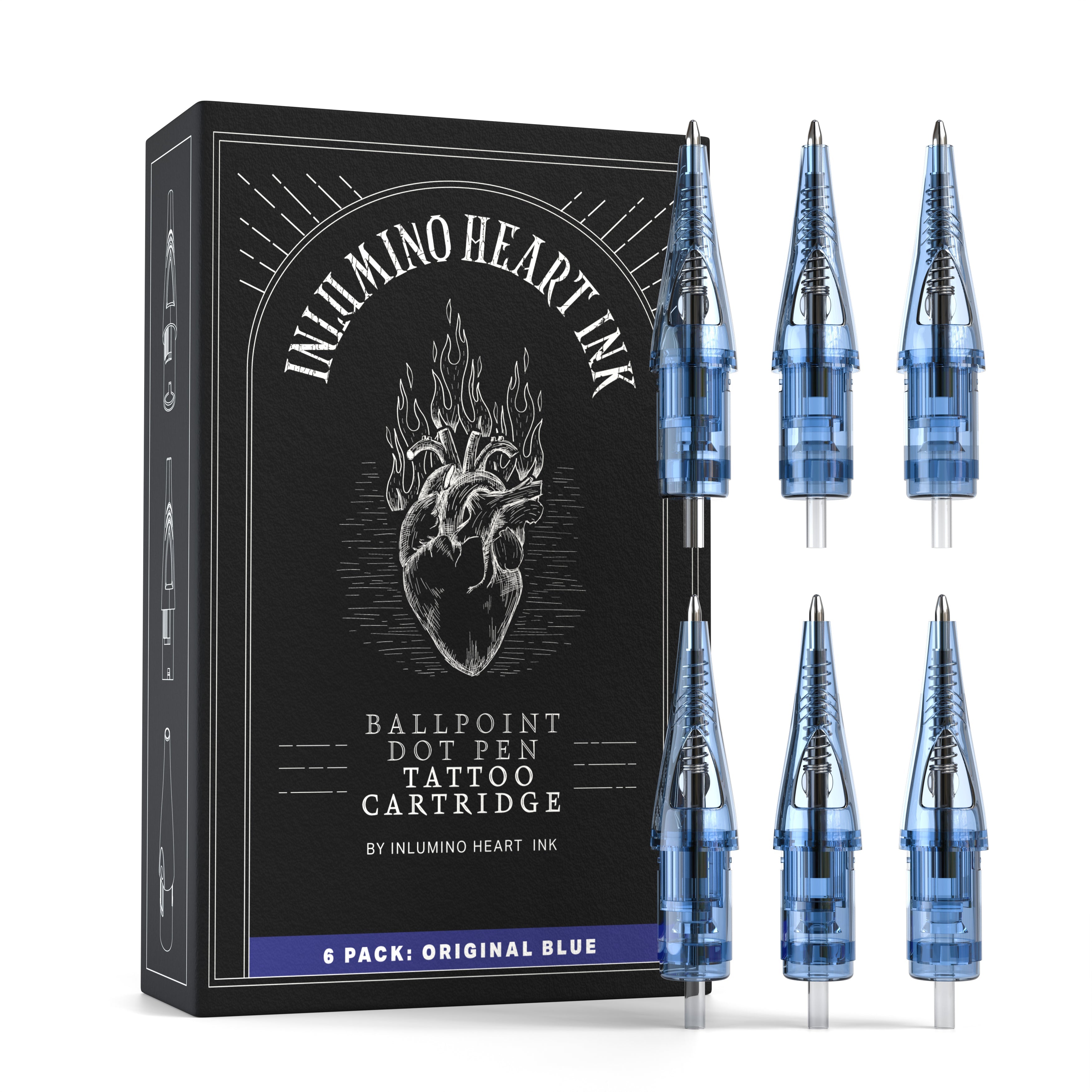 6 cartuchos de caneta esferográfica - Azul